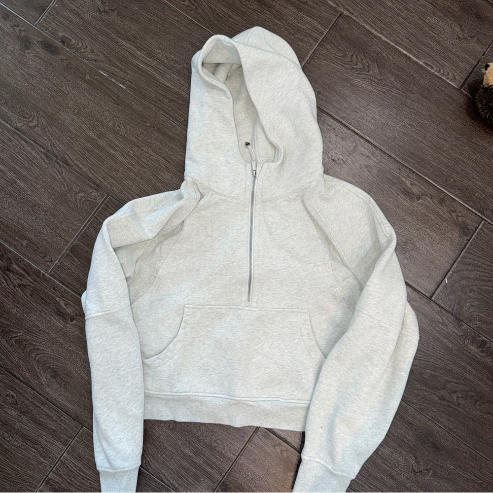 lululemon athletica 1/2 Zip Light Gray Scuba Women's Hoodie XL